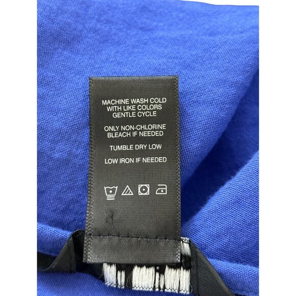 Ali Miles Womens Tunic Blue V-Neck Layered Hem Top Roll-Tab Sleeves Size XL - Picture 9 of 9